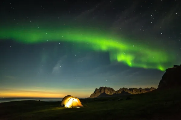Camping under the northern lights Foap Visit Norway com